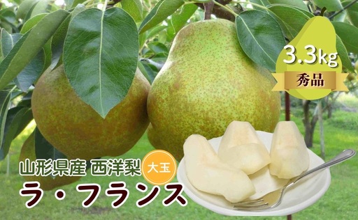 西洋梨（ラ・フランス）３.３ｋｇ　大玉　秀品　0009-2611