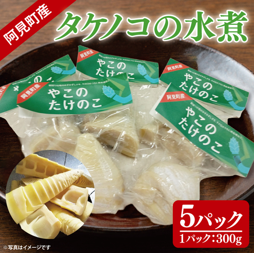50-01 阿見町産タケノコの水煮300ｇ×5ケ【たけのこ 筍 小分け 真空パック 手作り 水煮 茨城県 阿見町】