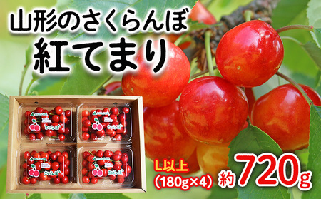 山形のさくらんぼ 紅てまり Lサイズ以上 720g(180g×4) 【令和9年産先行予約】FS25-524