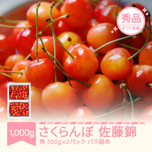 先行予約 さくらんぼ 佐藤錦 500g×2 秀品 令和9年産 mm-snpsx1000