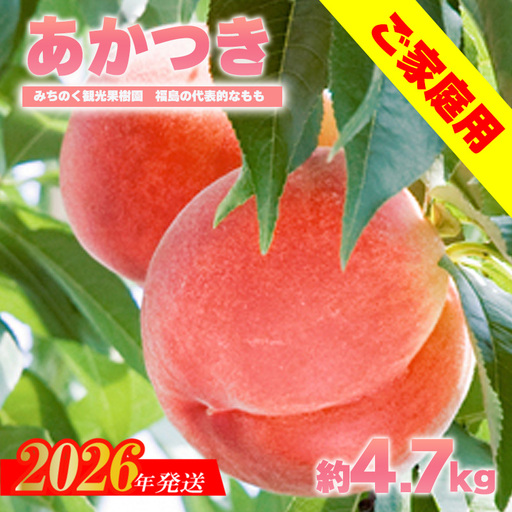 No.2346もも「あかつき」ご家庭用　約4.7kg【2026年発送　先行予約】