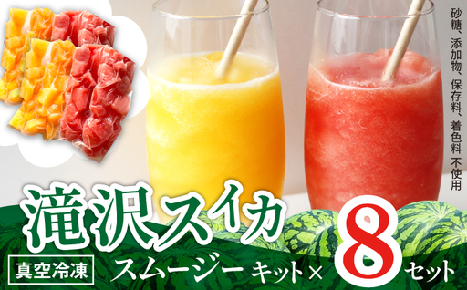 滝沢スイカ スムージー キット 8本 セット [BON JEWEL] スムージーキット キット フルーツ 果物 くだもの スイカ すいか 西瓜 冷凍 8本 夏爽赤 金色羅王 ギフト 贈り物 贈答用 プチギフト ジュース オススメ おすすめ