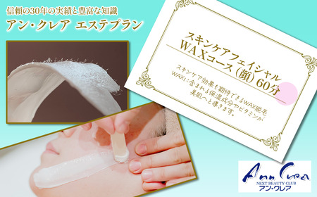 [エステプラン]スキンケアフェイシャル WAXコース(顔)| エステチケット エステ チケット エステ体験
