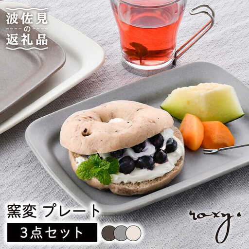 【波佐見焼】窯変 プレート 3色セット（ブラウン/ホワイト/もえぎ） 食器 皿 【ROXY・HASAMI】 [SB159]  波佐見焼