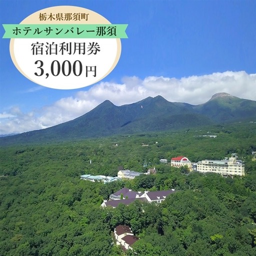 ホテルサンバレー那須 宿泊利用券 3,000円分|宿泊 旅行 チケット 宿泊券 旅行券 旅 リラックス ファミリー 温泉 露天風呂 国内旅行 那須 栃木県 那須町 〔B-79〕※着日指定不可
