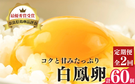 【定期便】さかもと養鶏の白鳳卵60個（30個入×全2回配送） | 卵 たまご 玉子 タマゴ　生たまご 生卵 白鳳卵　奈良県 五條市