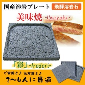 肉や野菜が美味しく焼ける!飛騨溶岩プレート「美味焼」[彩][Q1845]