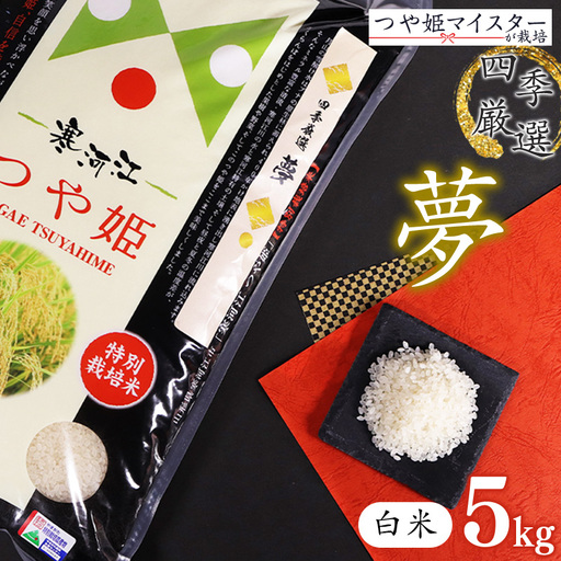 【白米】 令和8年産 つや姫 5kg（1袋）「四季厳選 夢」 特別栽培米 2026年産 山形県産【2026年10月下旬以降発送予定】　014-C-SK001-精白米