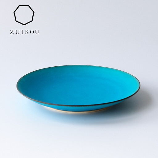 【瑞光窯-ZUIKOU-】プレート M (ターコイズブルー/青)｜京都 清水焼 食器 おしゃれ 人気