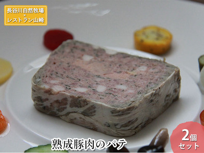 熟成豚肉 パテ 2個 セット 詰め合わせ 長谷川自然牧場 レストラン山崎 冷凍 加工肉 加工品 豚 豚肉 お肉 肉 おつまみ つまみ 惣菜 おかず お家ディナー 前菜 パーティー料理 夕飯 熟成豚 フランス料理 青森 青森県 鯵ヶ沢町