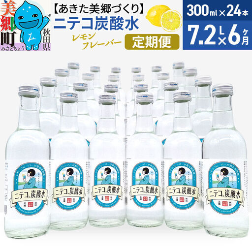 《定期便6ヶ月》ニテコ炭酸水(レモン) 300ml×24本入 「水の郷」の炭酸水 ご当地炭酸水