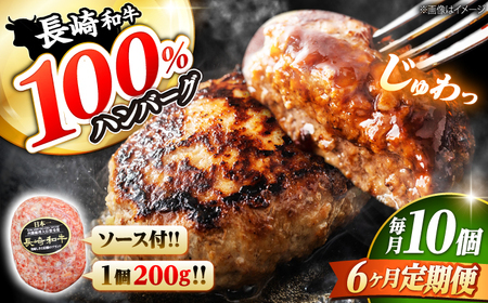 6回定期便 ハンバーグ 10個 CBA030 ハンバーグ 和牛ハンバーグ