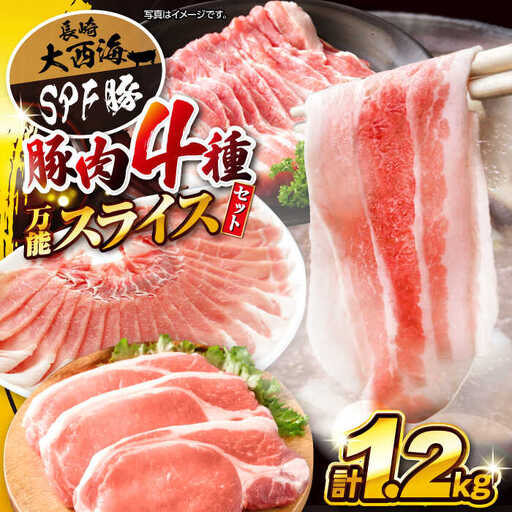大西海 SPF豚 豚肉 4種セット 1.2kg [CEK162] 豚肉 