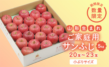 《先行予約 2026年度発送》【王将果樹園】ご家庭用サンふじ 5kg りんご リンゴ 林檎 デザート フルーツ 果物 くだもの 果実 食品 山形県 FSY-2689