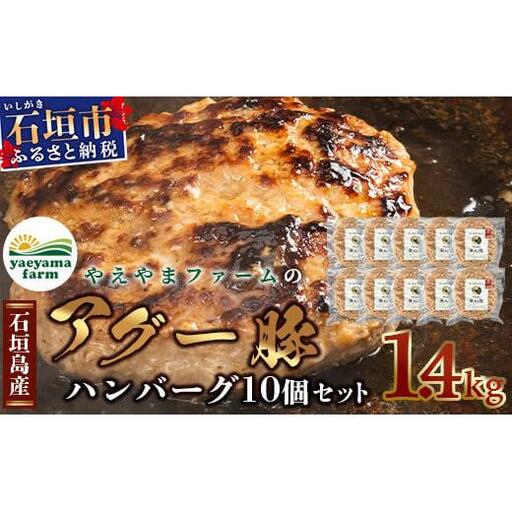 石垣島産 やえやまファームのアグ―豚(南ぬ豚)ハンバーグ10個セット E-8-1