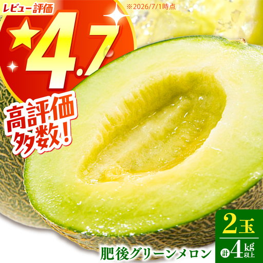 【2026年6月中旬-発送】肥後グリーンメロン 2玉 SCB063 メロン