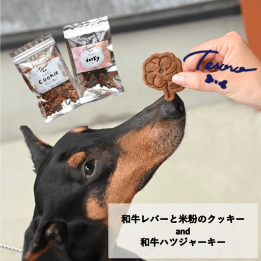 【Tesoro】わんこ用／和牛レバー米粉のクッキーとジャーキー　各1袋入り　クッキー