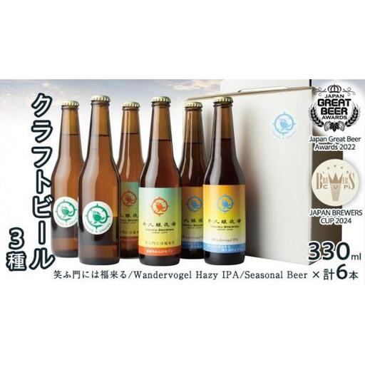 2年連続！《 ジャパン・グレートビア・アワーズ 受賞 》クラフトビール3種 計 6本セット