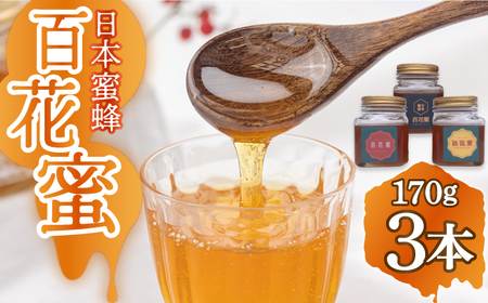 日本蜜蜂 百花蜜170g×3本[ECD001]蜂蜜 国産 はちみつ ハチミツ