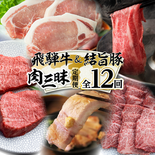 白川郷 まるごと 定期便 全12回 お届け 飛騨牛&結旨豚 定期便 [S361]