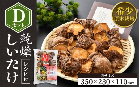 福井県産 乾燥しいたけ Dセット(こうしん120g)原木栽培 レシピ付き[きのこ キノコ 茸 しいたけ シイタケ 椎茸 常温] [e06-a002]