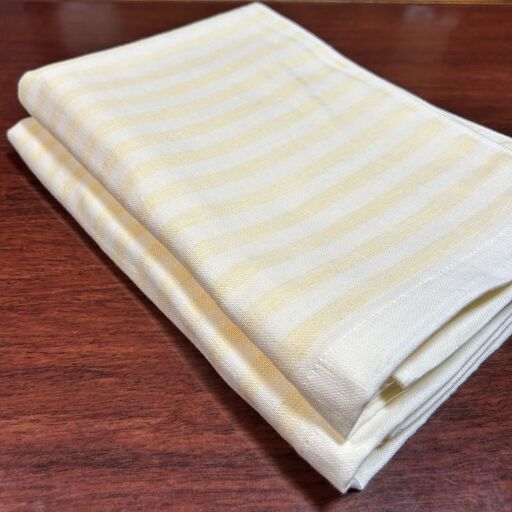 国内製造 ガーゼバスタオル 2枚（イエロー）薄手 60×120cm