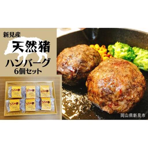 新見産天然猪ハンバーグ 6個セット