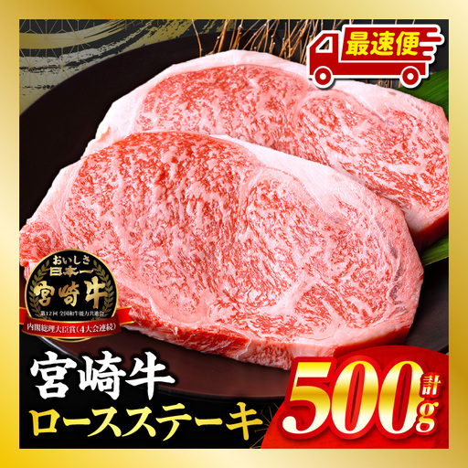 牛肉 ステーキ 牛肉 [宮崎牛 ロース 500g 畜産農家応援!]