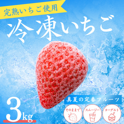 【先行予約_2026年発送】 冷凍いちご  紅ほっぺ 3kg　【 いちご 】