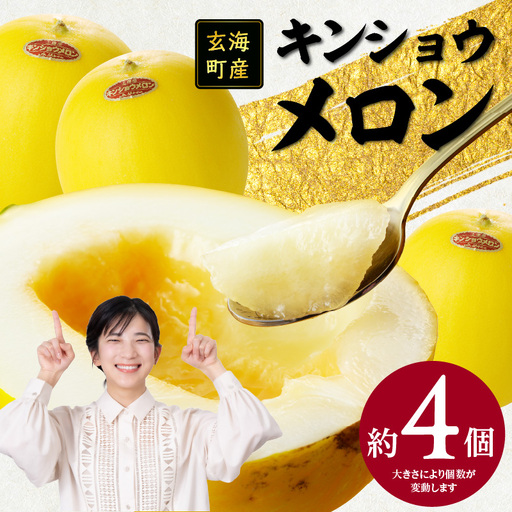 玄海町産キンショウメロン 4個 ／ メロン【A033】