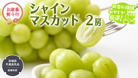 【お歳暮 熨斗付】 シャインマスカット 2房 【2026年12月より発送開始】 （茨城県共通返礼品 [ぶどう]：結城市産） ぶどう ギフト 贈答 フルーツ 果物