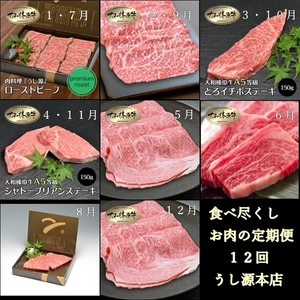 食べ尽くし 定期便 12ヶ月 大和 榛原牛 冷凍 月1 計 12回 / うし源 本店 シャトーブリアン ヒレ フィレ ヘレ イチボ ヒウチ モモ ロース ランプ カルビ 牛肉 お肉 ステーキ 父の日 母の日 手土産 奈良県 宇陀市 お中元 贈答用 贈り物 暑中見舞い お土産 お歳暮 内祝いまとめ買い 美味しい部位 キャンプ ふるさと納税