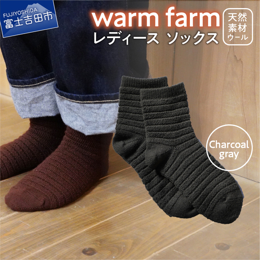 光吸収発熱ウール「ウォームファーム　ソックス」チャコールグレー 