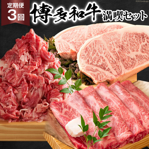 【3回 定期便 】 博多和牛 A4以上 満喫セット 総計1.75kg