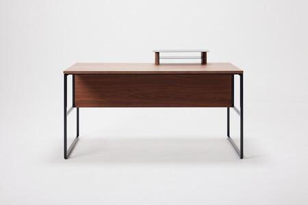 パソコンデスク リモートワーク ウォールナット 140 ミニシェルフ付 WAAKstation2WN 1407 minishelf