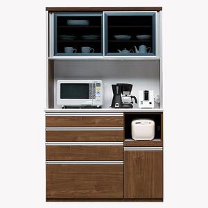 （ウォールナット）【開梱設置】 ルピナス キッチンボード 幅120cm レンジ台 大川家具 食器棚 キッチン収納 ダイニングボード