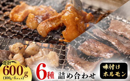 [30営業日以内配送]お家で焼肉店の味!特製タレ漬け込み 牛ホルモン6パック!味付きで100gずつ小分けだから使いやすい