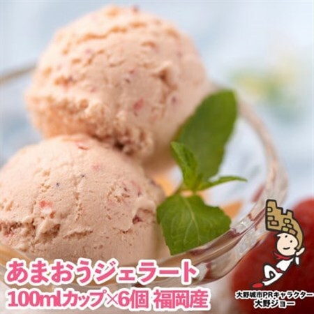 【2026年4月以降順次発送】こだわり!福岡産あまおうジェラート100g×6個(大野城市_菓子・スイーツ アイス・ジェラート  _【配送不可地域：離島】【1110602】