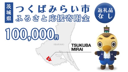 【返礼品なし】茨城県つくばみらい市ふるさと応援寄附金（100,000円)