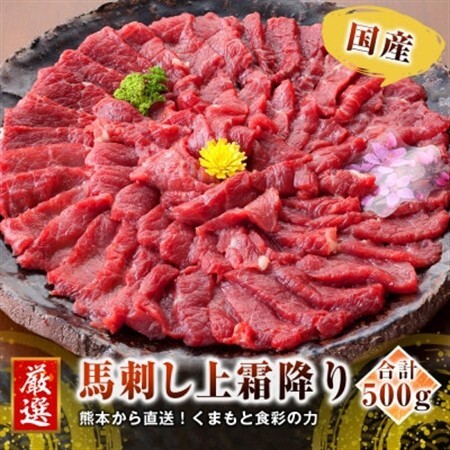 [国産馬刺し]熊本直送 ブロック肉 上霜降り500g(益城町)[配送不可地域:離島]