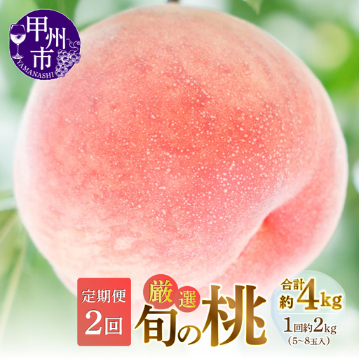 【定期便】甲州市産厳選旬の桃満喫コース 約2kg×2回発送【2027年発送】（MG）C-451 桃 フルーツ 