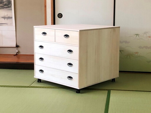 桐たんす 総桐押入収納ワイド4段 ROT-75：C160-003