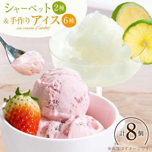 アイス 人気の手作りアイス6種 & シャーベット 2種 計8個