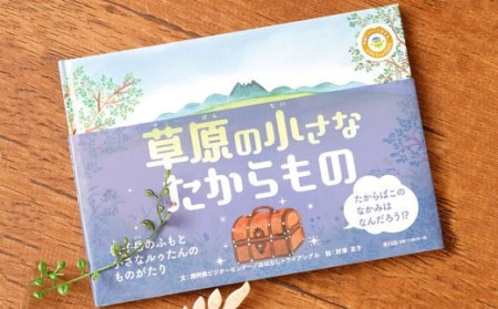 南郷檜で作ったオオルリシジミのブローチ[紫系]と絵本のセット