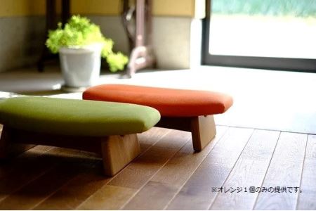 低座椅子 椅子 枕 木製 チェア フットレスト オットマン ソファ 畳 インテリア 国産材 無垢材 フェイスタオル 家具屋アカトシロ ゴイチ(R) スエード(オレンジ)|E03