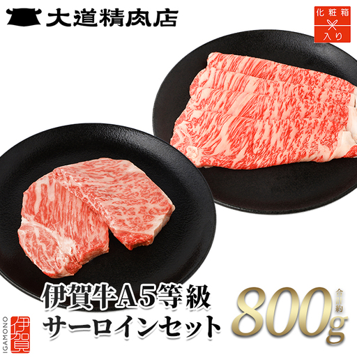 ブランド牛 [化粧箱入 伊賀牛] 伊賀牛 A5サーロイン すき焼き用 約500g+ミニステーキ 計約300g(2枚入り)[dido0017-1]