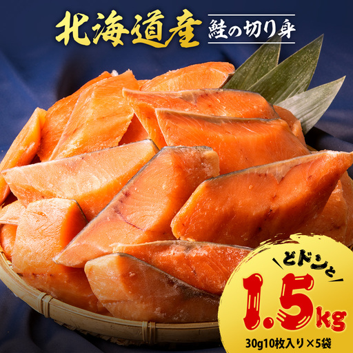 北海道産 鮭の切り身 30g10枚入×5袋〈北るもい漁業協同組合 天塩支所〉