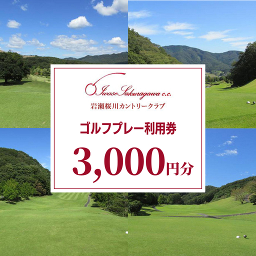 岩瀬桜川カントリークラブ ゴルフプレー利用券 3,000円分 茨城県 桜川市 桜川 ゴルフ ゴルフ場 プレー 利用券 チケット 補助券 プレー券 [CW001sa]