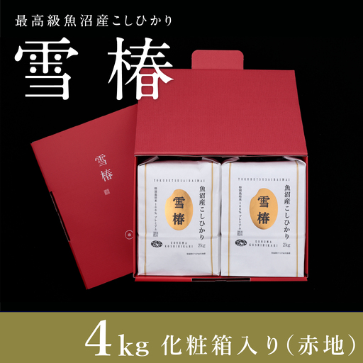 【令和8年産】 魚沼産コシヒカリ 雪椿 2kg×2袋 化粧箱入り 特別栽培米 ギフト | 魚沼 津南町