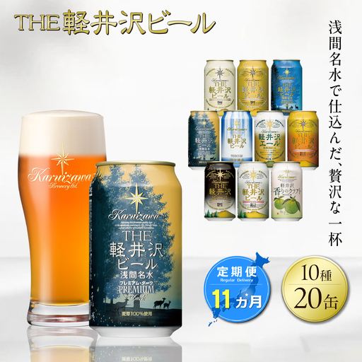 【ふるなび限定】【11カ月定期便】軽井沢ブルワリー クラフトビール 10種20缶 飲み比べ セット | クラフトビール 地ビール FN‐Limited